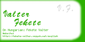 valter fekete business card